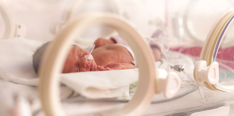 baby in the newborn intensive care unit
